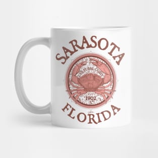 Sarasota, Florida, with Stone Crab on Wind Rose Mug